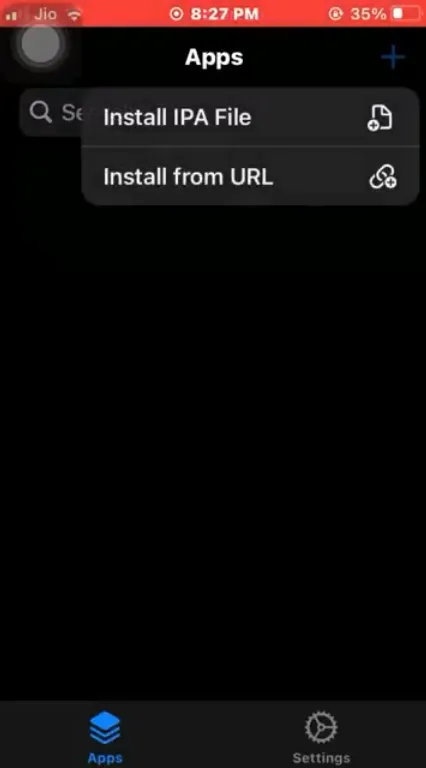 Importing S9 Game iOS installation file